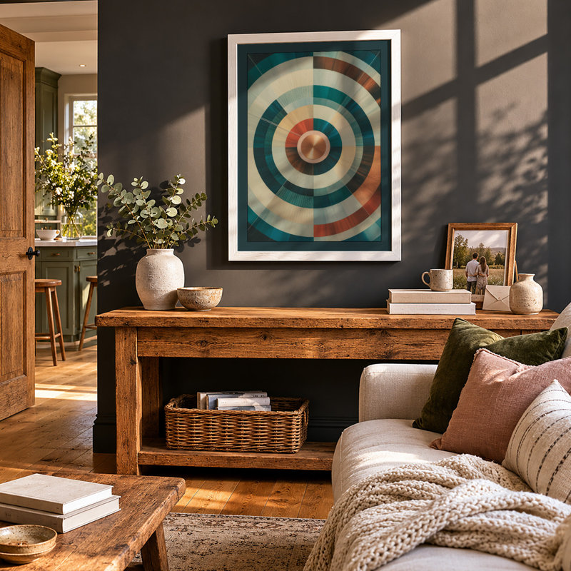 Concentric Rhythm Geometric - Print, A4 - 29.7 x 21.0 cm, White