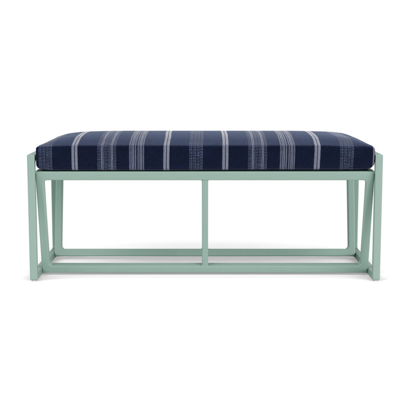 Summit Outdoor Dining Bench, Sea Glass, Consider Indigo
