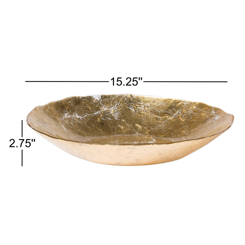 Moon Glass Medium Bowl, 2.75'' H x 15.25'' W x 15.25'' D
