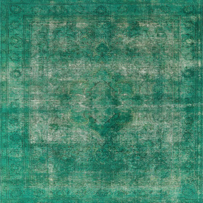 Tapis vert de style oriental