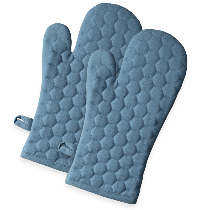 FabStyles Cotton Oven Mitt Set, Blue