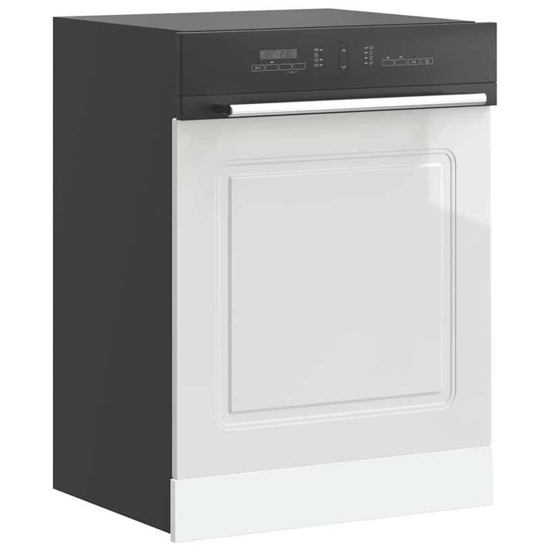 vidaXL Dishwasher Panel Engineered wood Durable, High Gloss White, 26.38in H x 23.62in W x 0.59in D