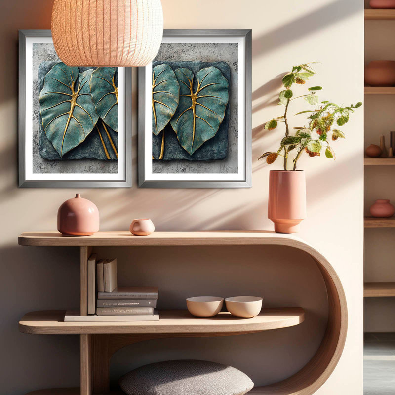 Élégantes peintures décoratives en panneau de fibres à densité moyenne (2 pièces), 15,0 x 20,9 pouces | 100% panneau de fibres à densité moyenne (épaisseur: 0,1 pouce) avec 100% cadres en bois (épaisseur: 0,8 pouce) | Parfait pour le salon, la chambre à coucher et le bureau, élégant et accrocheur