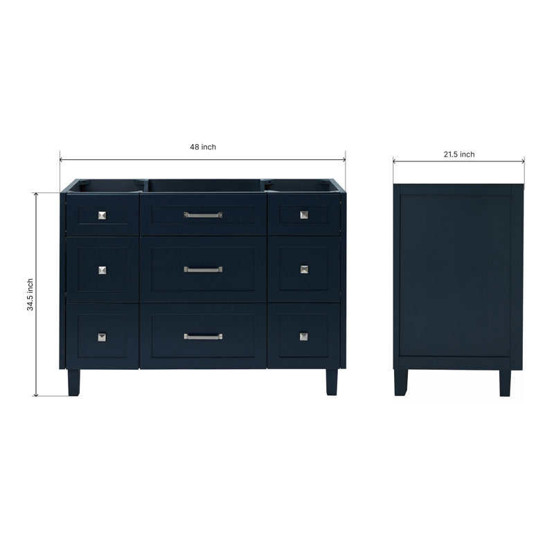 ARIEL Monroe 48 Single Bathroom Vanity Base Only, Blue