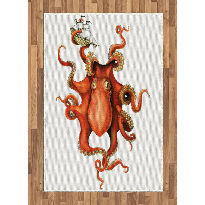 Octopus Indoor Rug, Rectangle 4' x 5'8"