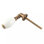 Antique Brass Drop Pull With Solid White Ceramic Detail