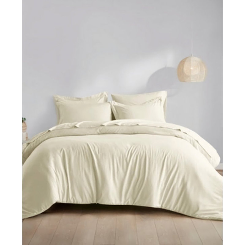 Ensemble d'édredon 4 pièces en microfibre blanche