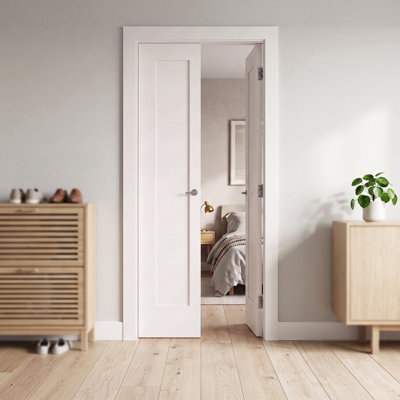 Primed 1-Panel Wooden Interior Shaker Door （Package contains two door panels ）