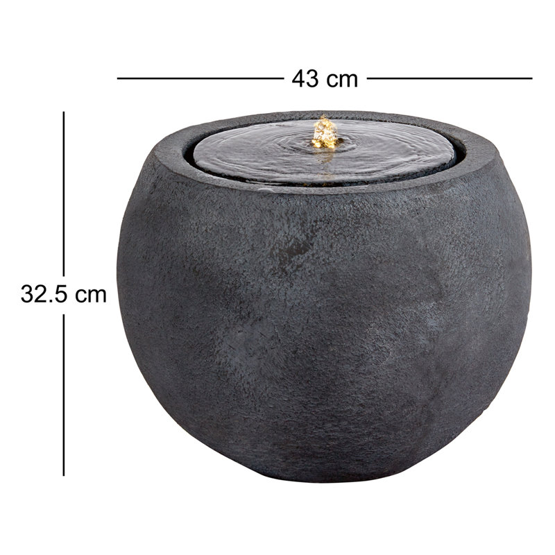 Tanyeli Weather Resistant Floor Fountain with Light
