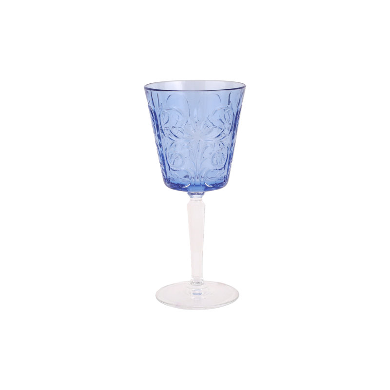 Barocco Handmade Wine Glass, Cobalt