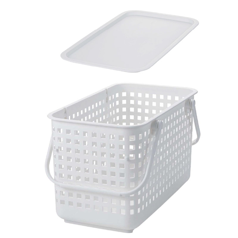Panier de rangement en plastique blanc Like-it, Blanc, H 10,63 po x l 10,9 po x P 17,91 po