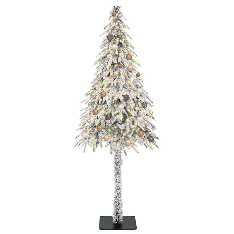 vidaXL Christmas Tree with 300 LEDs White PE and Steel, 6.89 ft