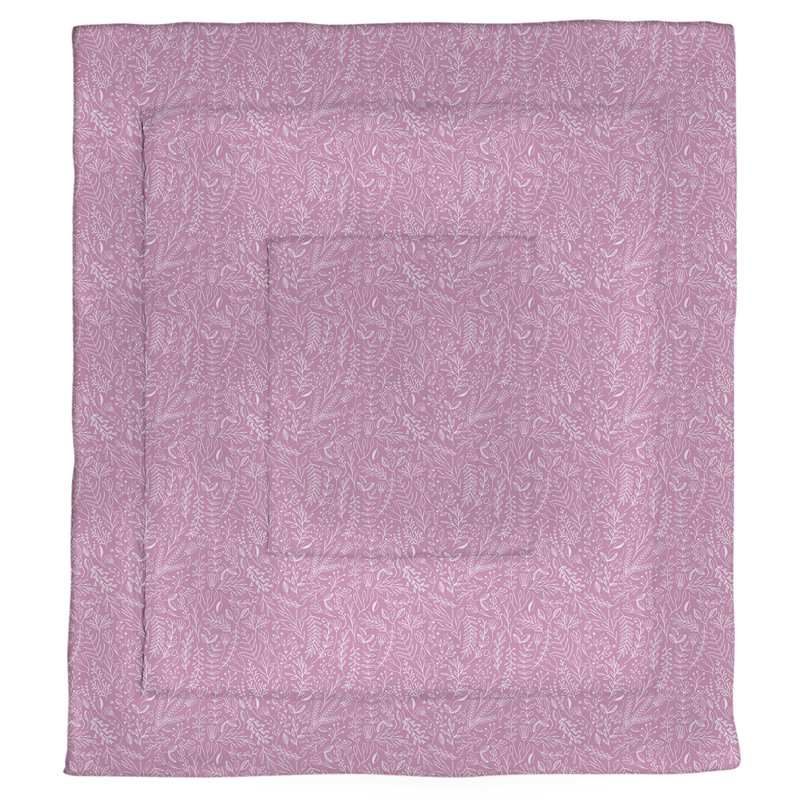 Édredon réversible en microfibre Dana Strider, Édredon grand, Floral blanc / rose