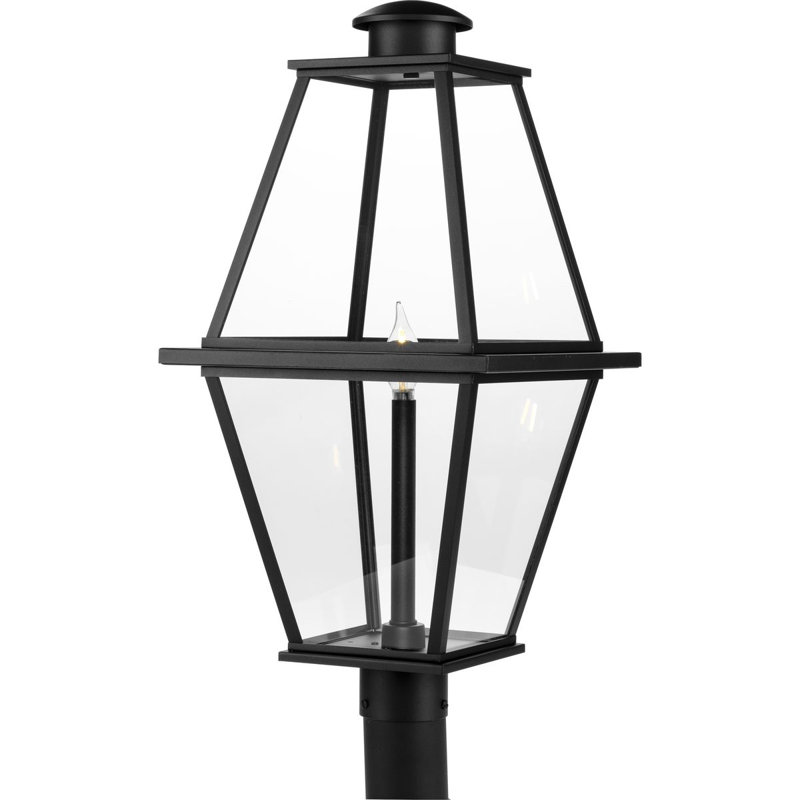 Tête de lanterne câblée 1 lumière H 25,25 po Asuka, Noir texturé