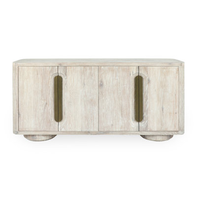 Tiber 74" Oak Veneer Wood Buffet Sideboard In White Wash