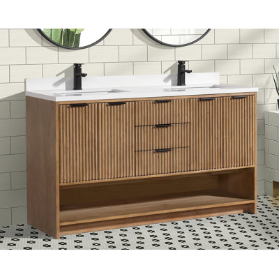 Bortola 55"" Double Bathroom Vanity -  Wade Logan®, 138E6B8F7DC140D7B3DB7DCD198A15F7