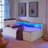 Twin Size Velvet Daybed with Adjustable Height, Storage Headboard, Trundle, LED Lights and Wireless Charging.-1072091832