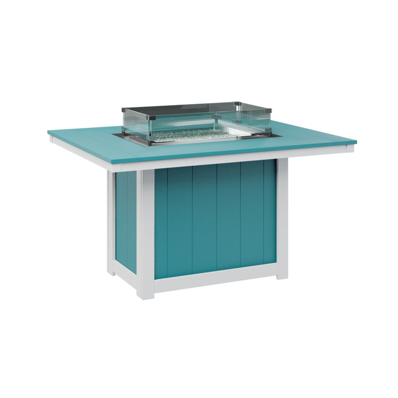 Foyer de table rectangulaire de 54 po Berlin, Bleu Aruba, H 30,37 po x l 53,87 po x P 41,37 po