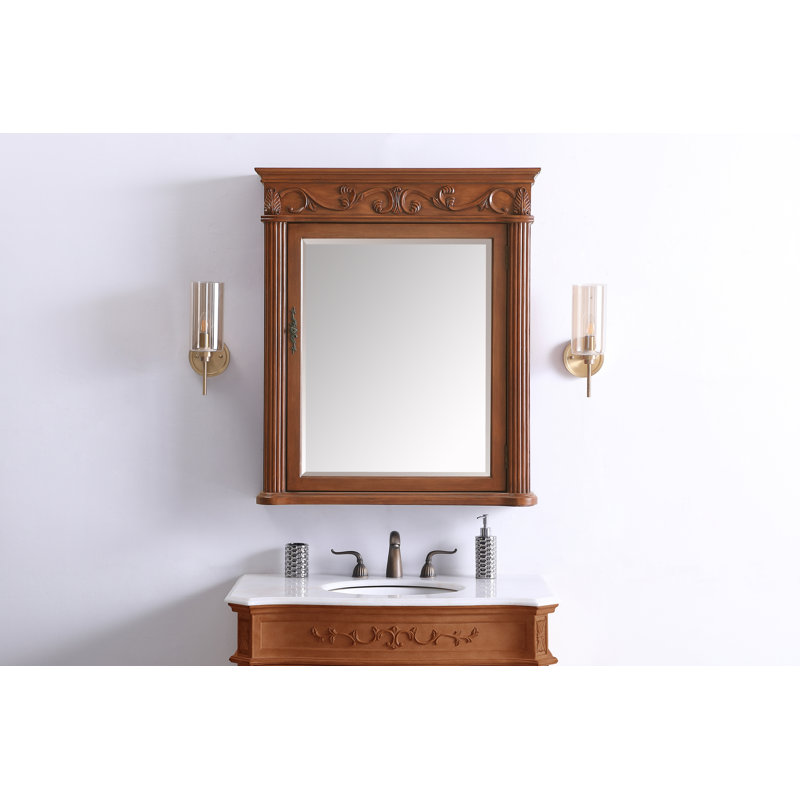 Armoire à pharmacie avec 3 tablettes Aurillon, Teck, H 38 po x l 32 po x P 6 po
