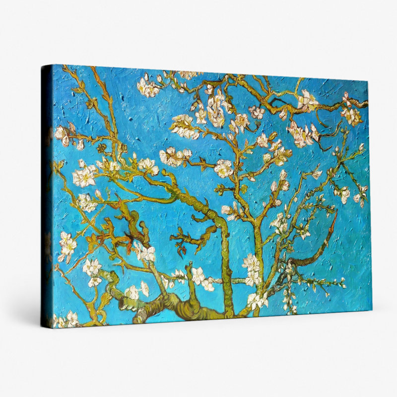 Almond Blossoms (1890) - Art mural sur toile paysage, L 18 po x H 12 po
