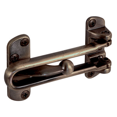 Serrure de barre de sécurité coulée moulée sous pression pour portes battantes à charnière, longueur de barre de 3 7/8 po par hauteur de 2 1/2 po, nickel satiné, ensemble de 1