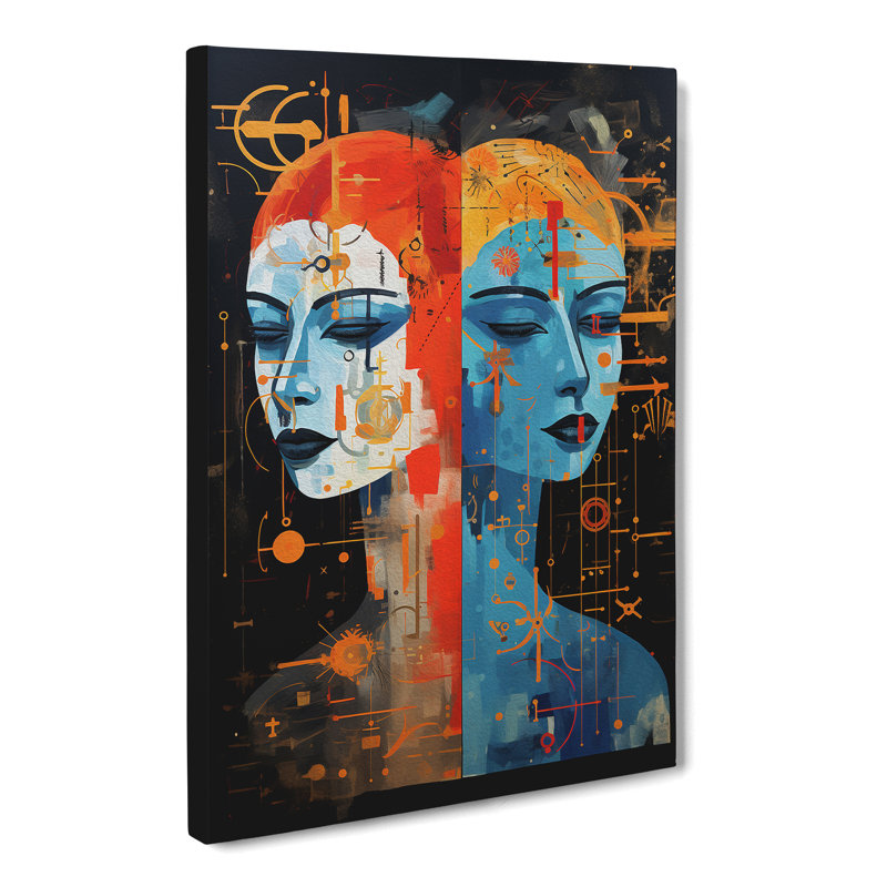 Gemini Zodiac Modern - No Frame Print, 60cm H x 40cm W x 3cm D