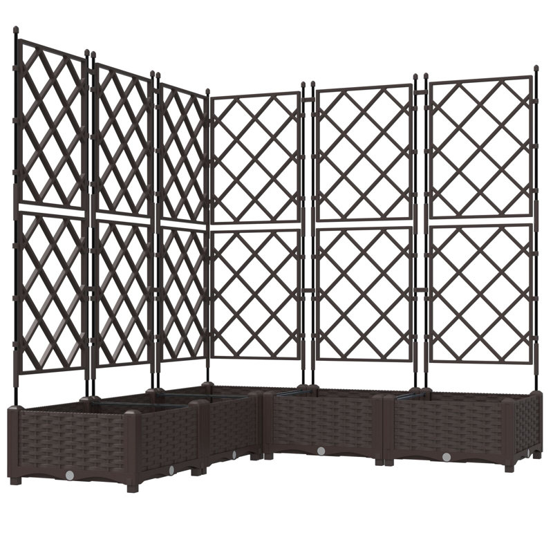 Garden Planter Steel Outdoor Container Modern Decor Terrace Stylish Pot, Brown, 125.5cm x 120cm x 120cm