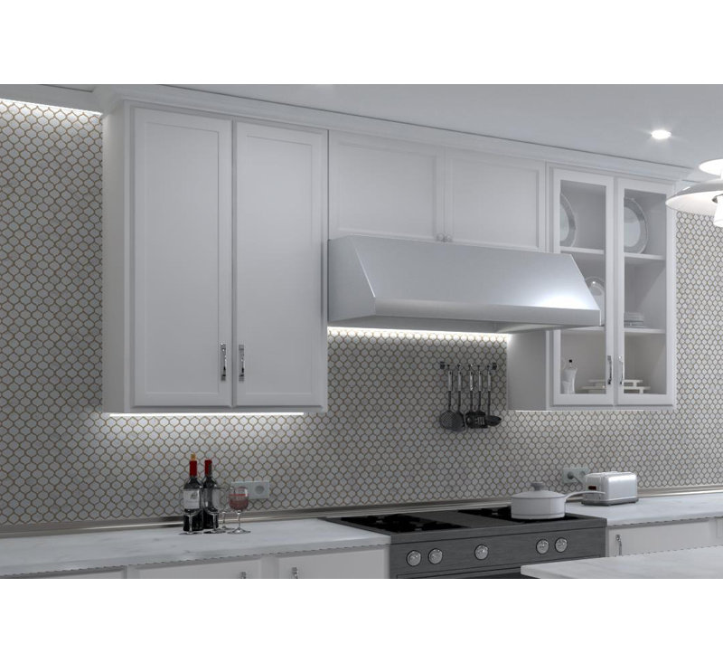 Dayberry 1.5" Marble Arabesque Wall & Floor Mosaic Tile, Fog