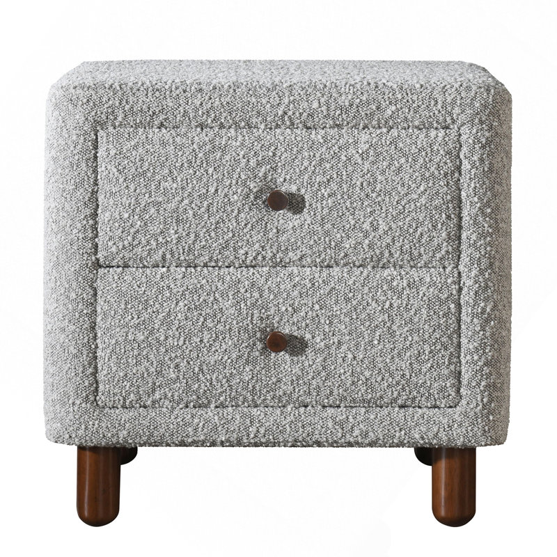 Mobilier de chambre à coucher classique à deux tiroirs gris avec deux tiroirs