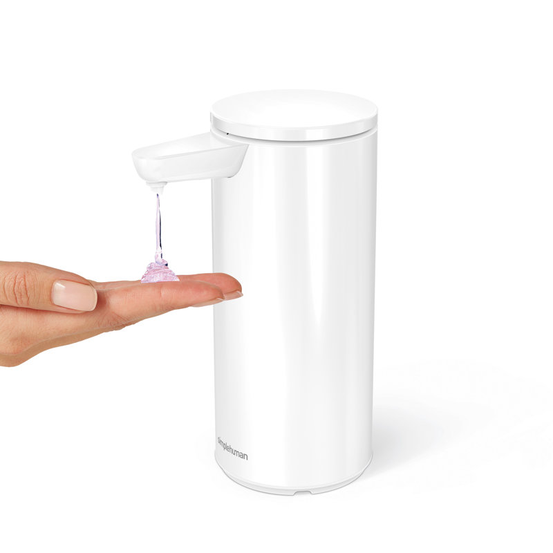 simplehuman 9 oz. Touch-Free Rechargeable Sensor Liquid Soap Pump Dispenser, White