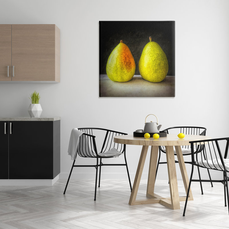 «Pear Duo Still Life», art mural sur toile par GraffiTee Studios, H 36 po x l 36 po x P 1,5 po
