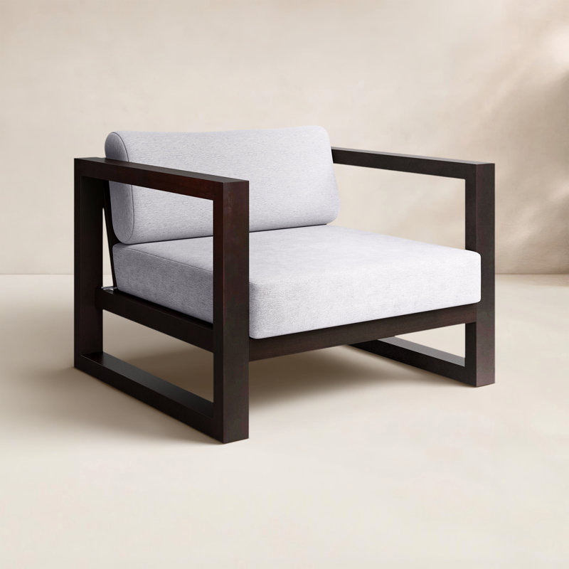 Chaise de patio avec coussins Caselyn, Terre