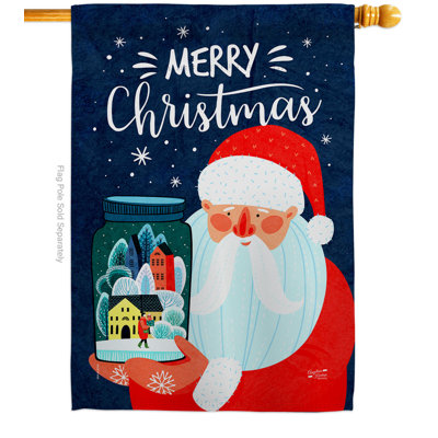Double Sided 40'' H x 28'' W Polyester Christmas House Flag