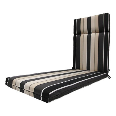 Rohando Stripe Outdoor/Indoor Chaise Lounge Chair Cushion For Patio Furniture, 22" X 76" X 3"