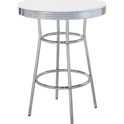 Glossy White & Round Kitchen Dining Table, Modern Style, 42.91" H X 30" W D, Construction And Bar Flair, Inches Height Width Length, Quality