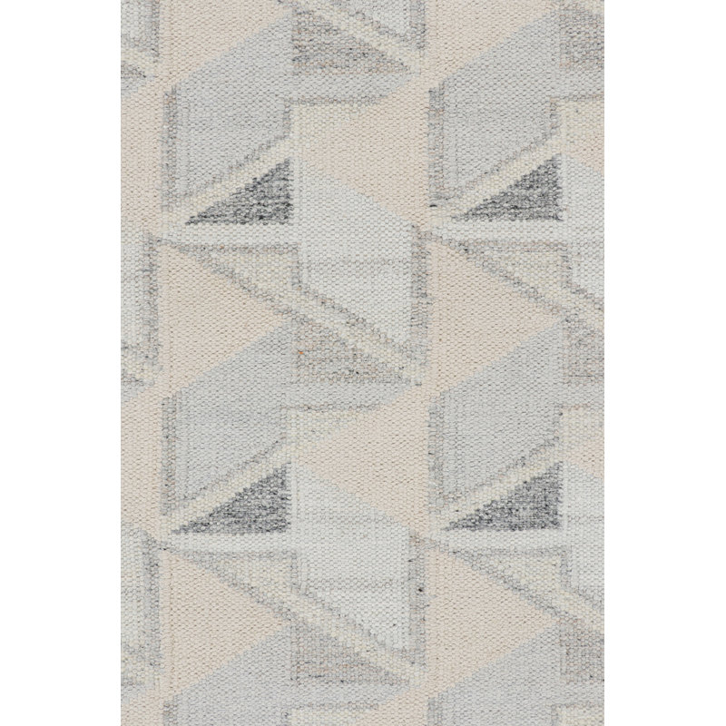 Rug & Kilim’S Scandinavian Style Outdoor Rug With Blue & Gray Geometric Pattern, Rectangle 4'1" x 4'9" 