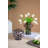 D6x8" Clear Glass Accent Vase with Artistic Amber Spots