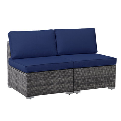 Ensemble de conversation modulaire en rotin 10 pièces avec coussins