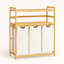 Panier à linge et tablette de rangement en bambou avec panier à linge à 3 compartiments-128582361-135511940