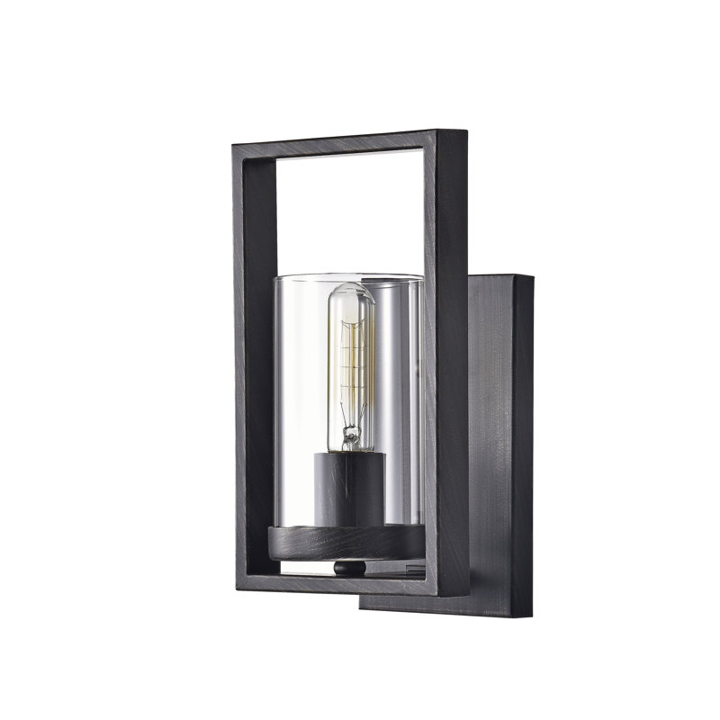 Applique murale noire antique 5,9 po avec verre transparent Aliiyah