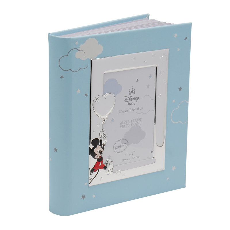 Disney Mickey Mouse With Balloon Silver Plated Album With Frame 8" x 10"