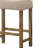 Plankinton 25 In. Rustic Oak Backless Wood Bar Stool With Fabric Seat Set Of 2