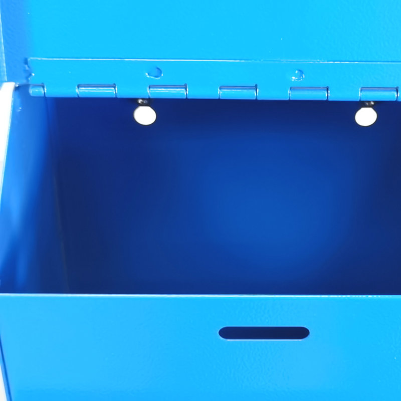 Boîte de donation en métal, Bleu