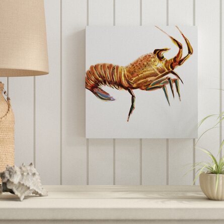 " Illustrated Lobster II " by Rick Novak Painting Print on Canvas
