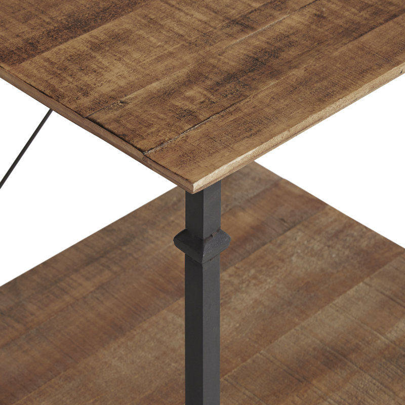 Zona Solid Wood Top End Table, Rustic Oak