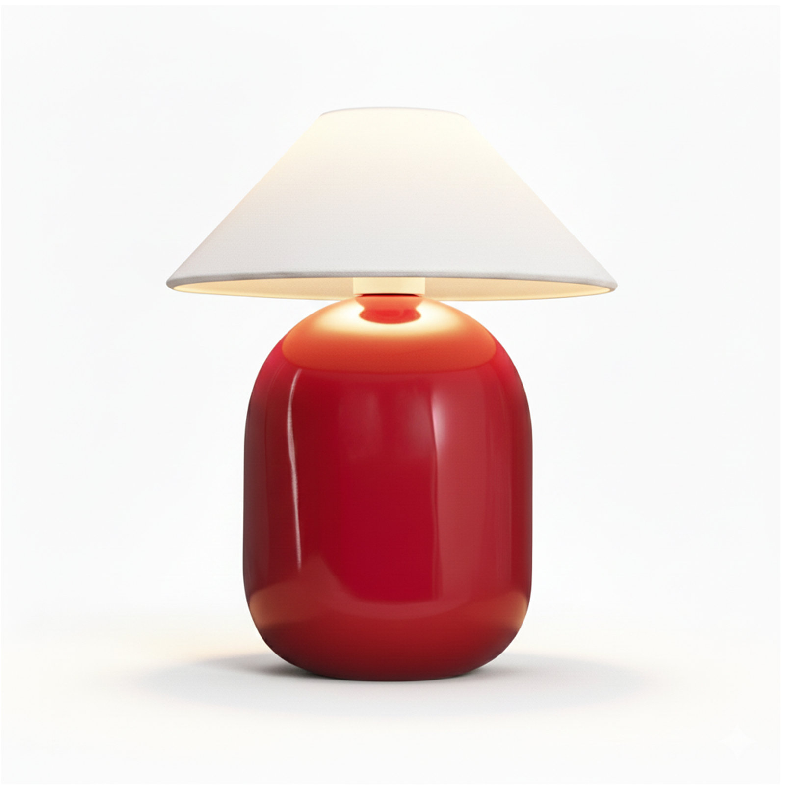 Carothers Ceramic Bedside Lamp, Black, Red