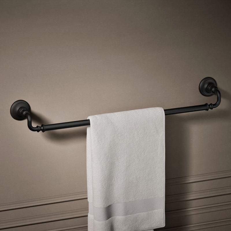 Artifacts Wall Mounted Towel Bar, Noir mat, H 3 po x l 30 po