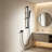 Modern Square Flat-headed Handheld Shower System Wall-mounted Single Handle with Slide Bar，Matte Black-121012020