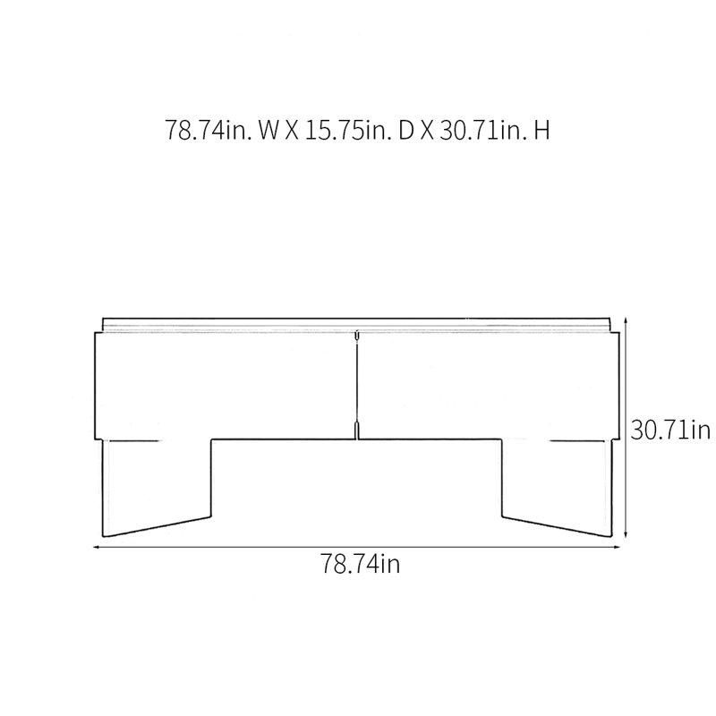 Console Modern Minimalist Art, Bleu, H 30,71 po x l 78,74 po x P 15,75 po