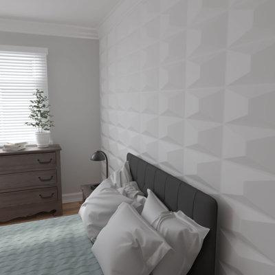 19.625" H x 19.625" W Wall Paneling in White (12-pack)